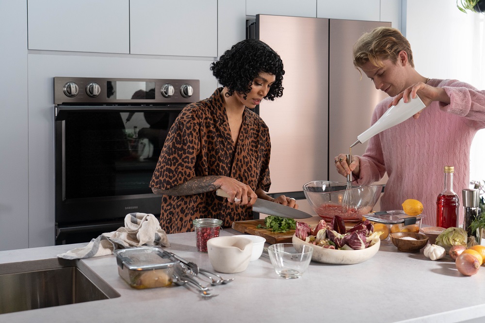 Sophia Roe (left) and Flynn McGarry cooking for a Bespoke-inspired dinner party (2)