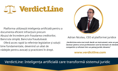 Adrian Nicolau, CEO al platformei juridice VerdictLine.com, prezintă soluții inovatoare pentru documentarea infracțiunilor precum Abuzul de încredere prin fraudarea creditorilor, Bancruta simplă, și Bancruta frauduloasă cu ajutorul inteligenței artificiale. VerdictLine.com oferă avocaților și practicienilor acces rapid la referințe legislative și jurisprudențiale, facilitând analiza detaliată a spețelor penale din România.